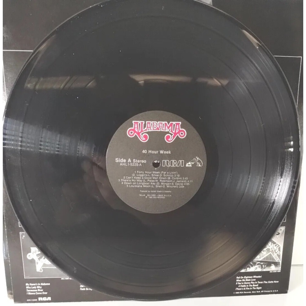 VTG 40 Hour Week Vinyl LP by Alabama RCA Records AHL1 5339  USA Used‎ 1983 Clean - Picture 6 of 9